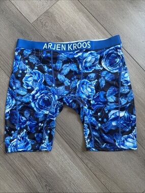 ARJEN KROOS Men’s Blue Floral Boxer Briefs